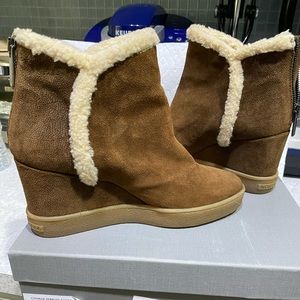 Aquatalia suede wedge bootie